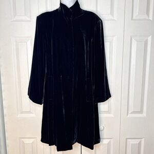 Vintage JJ Collection Black Velvet Jacket Silk Lined Womens S  Evening OperaCoat